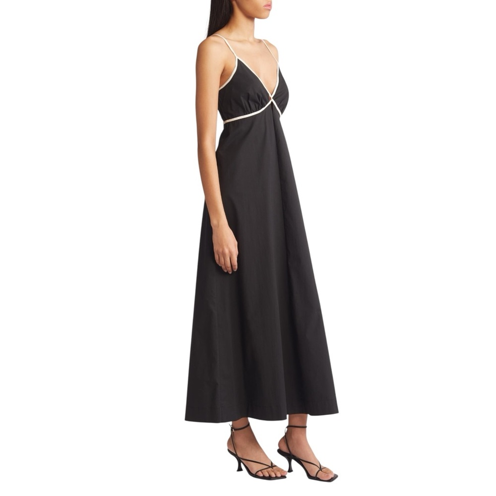 Rails Jessa Cutout Maxi Dress Adjustable Straps Contrast Trim Black White M NWT - Picture 2 of 16